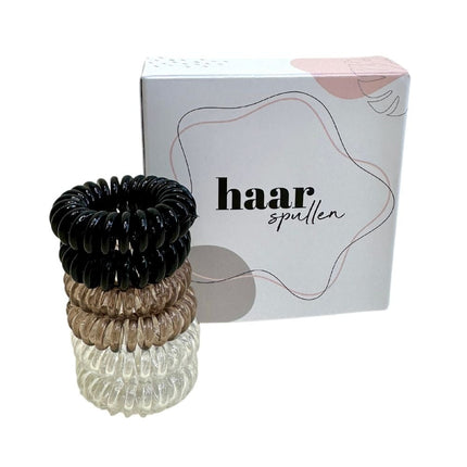 Haarspullen.nl Haarelastiekjes spiraal multicolor - 6 st