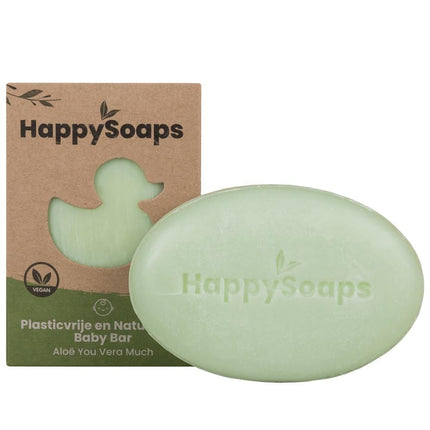 HappySoaps Baby & Kids Shampoo en Body Wash Bar Aloe You Vera Much - 80g