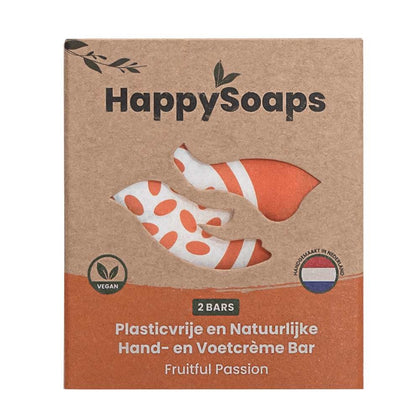 HappySoaps Fruitful Passion Hand- en Voetcrème Bar - 40gr