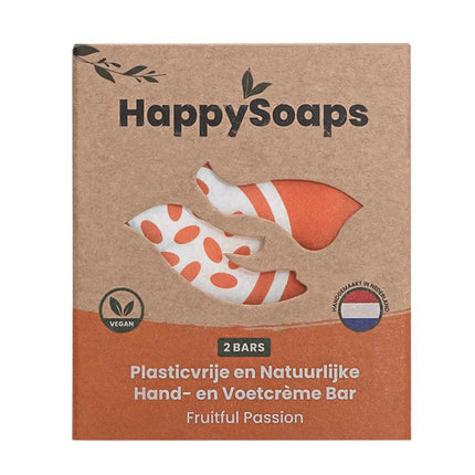 HappySoaps Fruitful Passion Hand- en Voetcrème Bar - 40gr