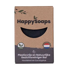 HappySoaps Gezichtsreiniger Bar Sandalwood & Houtskool  - 70g