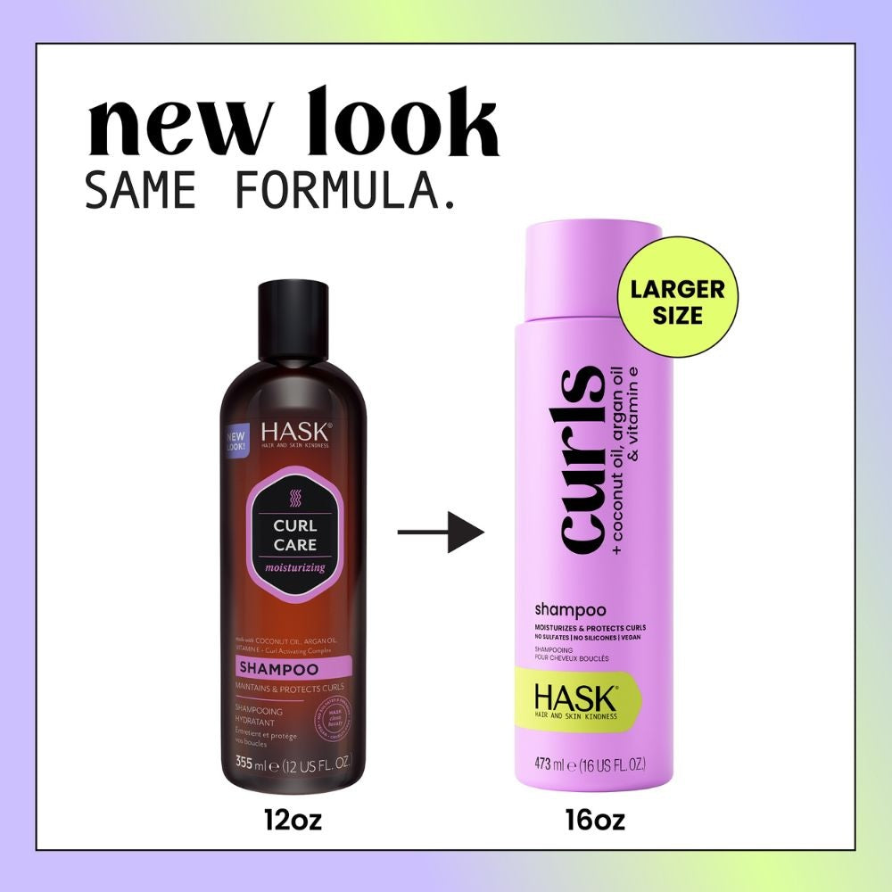 HASK Curls + Argan, Coconut & Vitamin E Oils Shampoo - 473ml