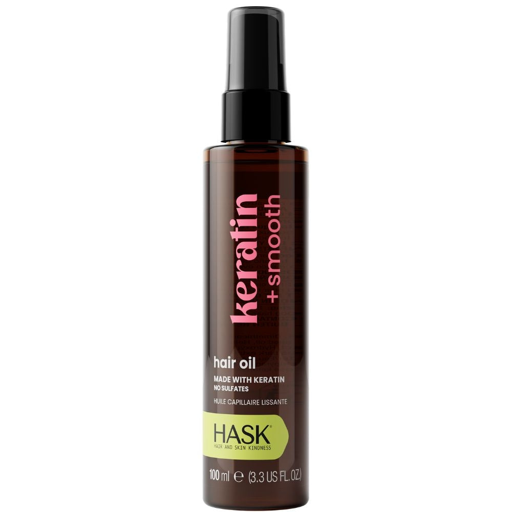 HASK Smooth + Keratin & Jojoba Oil Hair Oil Pump - 100ml