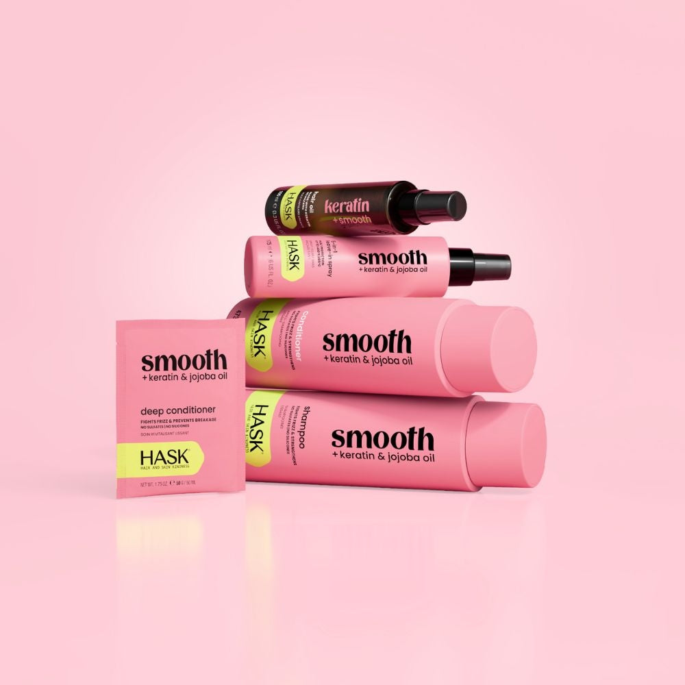 HASK Smooth + Keratin & Jojoba Oil Hair Oil Pump - 100ml