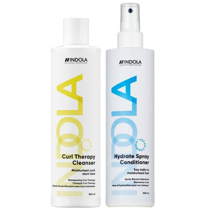 Indola Curl Cleanser + Hydrate Spray Conditioner Duo - 2x300ml