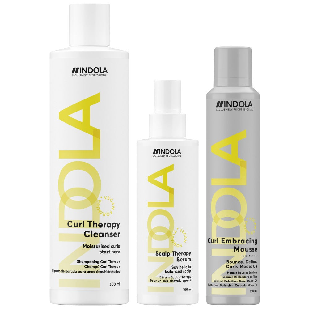 Indola Curl Cleanser + Serum + Mousse Trio - 300+100+200ml