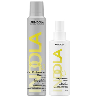 Indola Curl Embracing Mousse + Scalp Therapy Serum Duo - 200+100ml