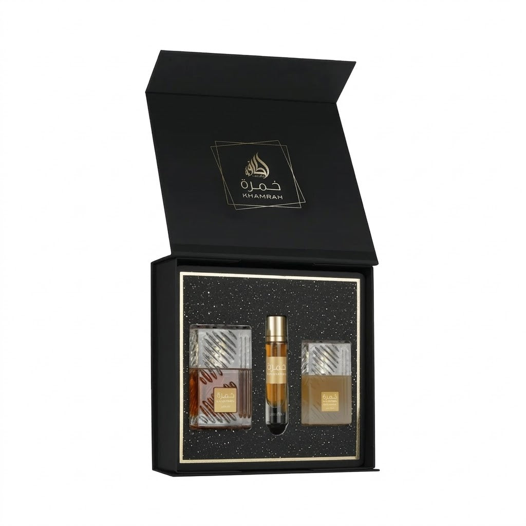 Lattafa Khamrah Giftset - 100ml+12ml+50ml