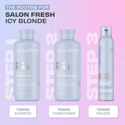 Lee Stafford Bleach Blondes Ice White Toning Mousse - 200ml