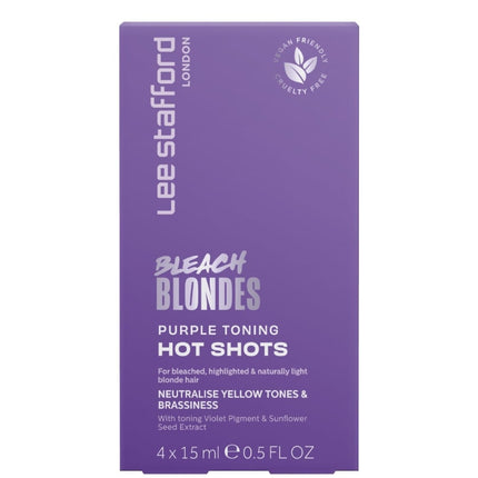 Lee Stafford Bleach Blondes Purple Toning Hot Shots - 4x 15ml