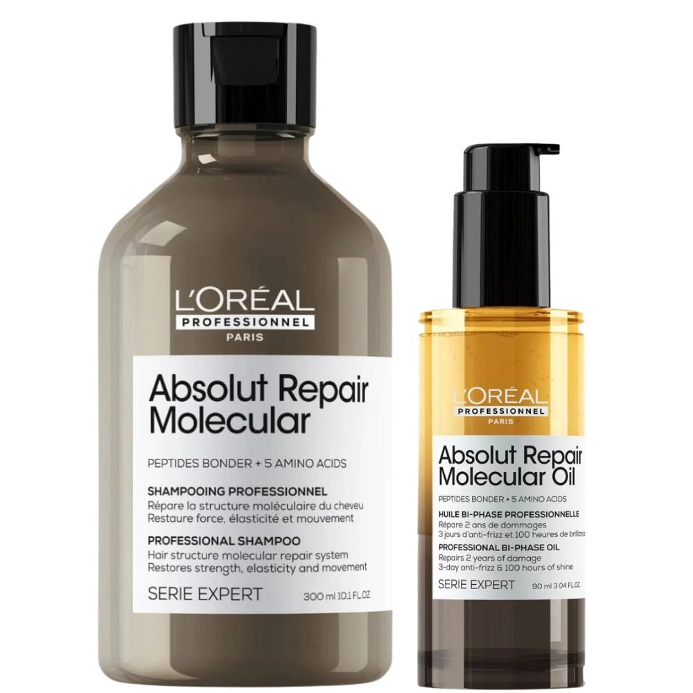L'Oréal Professionnel Absolut Repair Molecular Shampoo + Oil Duo - 300+90ml
