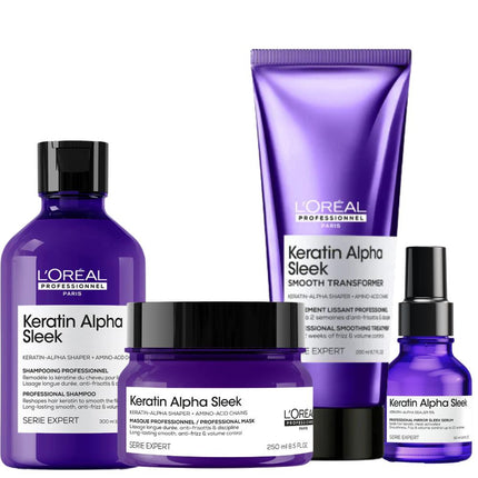 L'Oréal Professionnel Keratin Alpha Sleek Complete Set - 300+250+200+50ml