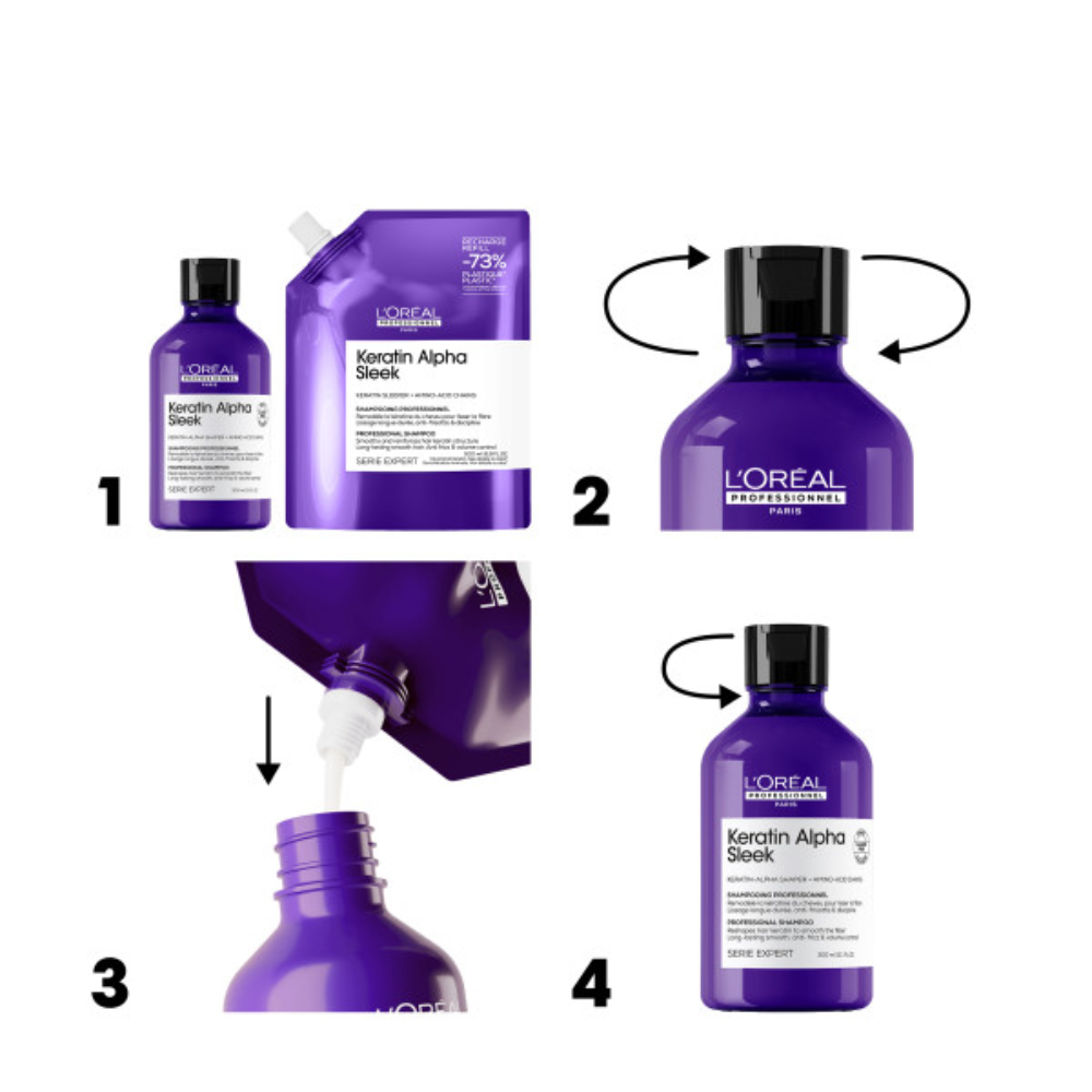 L'Oréal Professionnel Keratin Alpha Sleek Shampoo Refill - 500ml