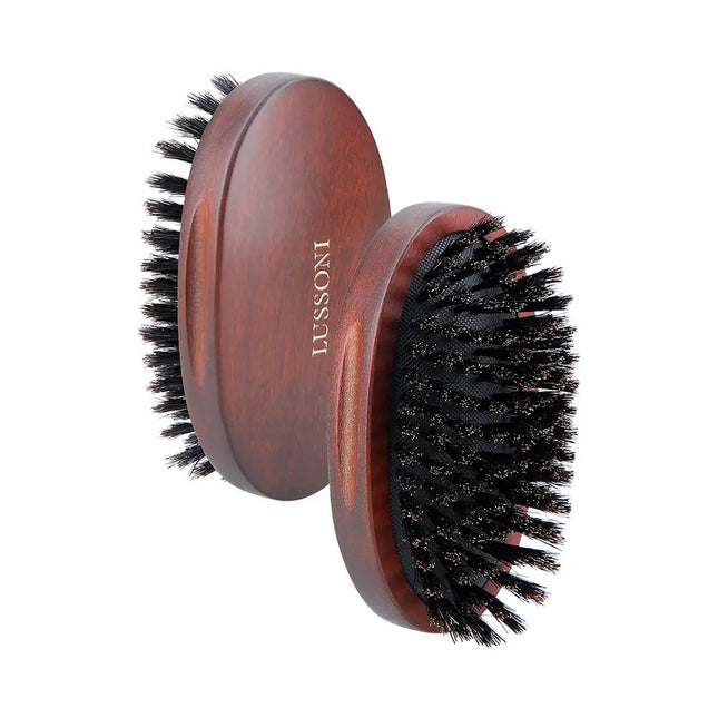 Lussoni Wooden Oval Beard Brush Natural Bristles