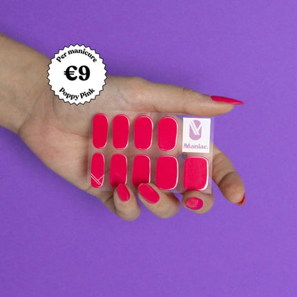 Maniac Poppy Pink Polish Sticker - 27pcs