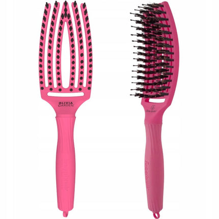 Olivia Garden Finger Brush Combo Medium Hot Pink Haarborstel