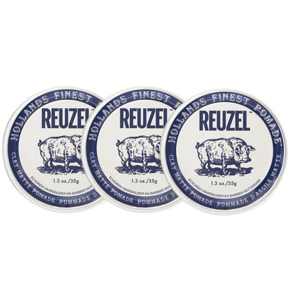 Reuzel Clay Matte Pomade 3-Pack - 3x113gr.