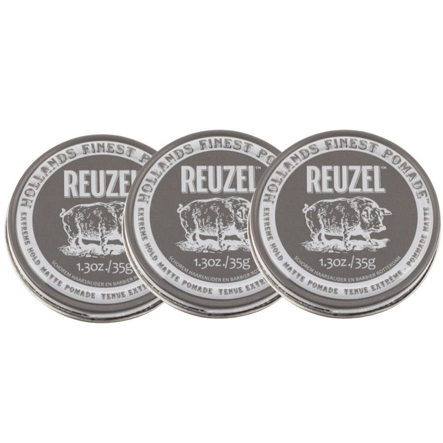 Reuzel Extreme Hold Matte Pomade 3-Pack - 3x113gr.