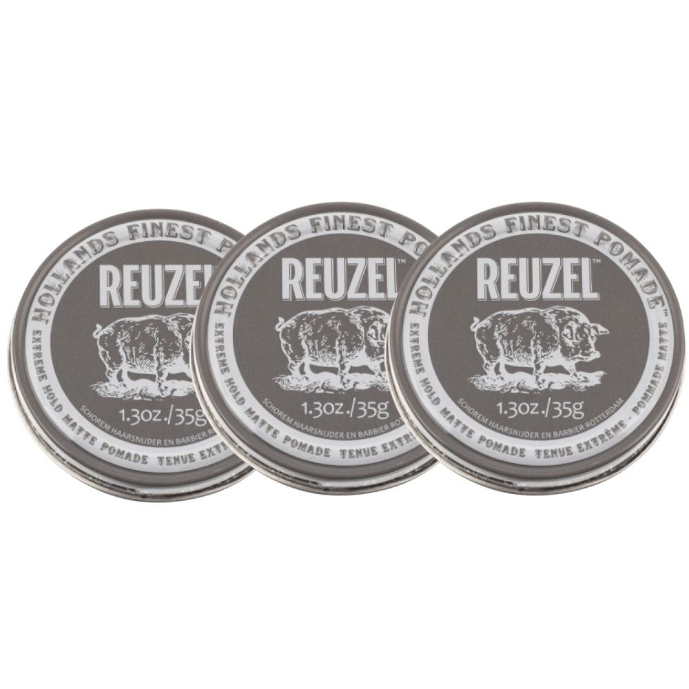 Reuzel Extreme Hold Matte Pomade 3-Pack - 3x95gr.