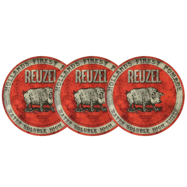 Reuzel High Sheen Pomade (Rood)  3-Pack - 3x95gr.