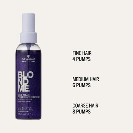 Schwarzkopf BlondMe Bond Repair Purple Spray Conditioner - 150ml