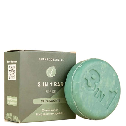 ShampooBars 3-in-1 Bar Forest Haar, Lichaam en Gezicht - 60g