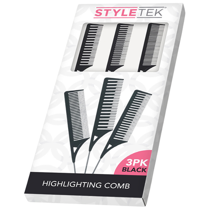 Styletek Highlights Puntkam Set Zwart - 3stuks