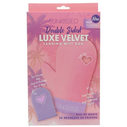 Sunkissed Double Sided Luxe Velvet Tanning Mitt Duo - Face & Body