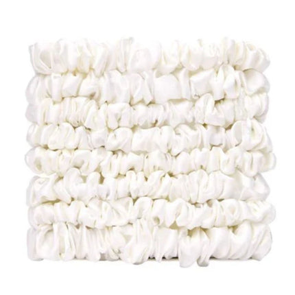 Veganboost Satin Scrunchies White Small  - 8pcs