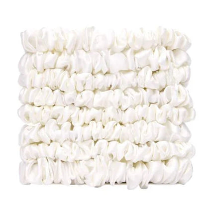 Veganboost Satin Scrunchies White Small  - 8pcs
