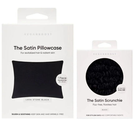 Veganboost Satin Sleepy Set - Black