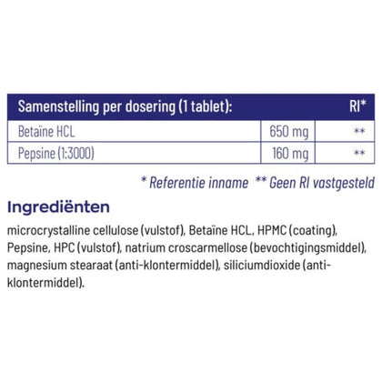 Vitakruid Betaïne HCL 650mg - 120pcs
