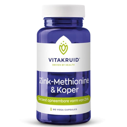 Vitakruid Zink-Methionine & Koper - 90 Vegan Capsules