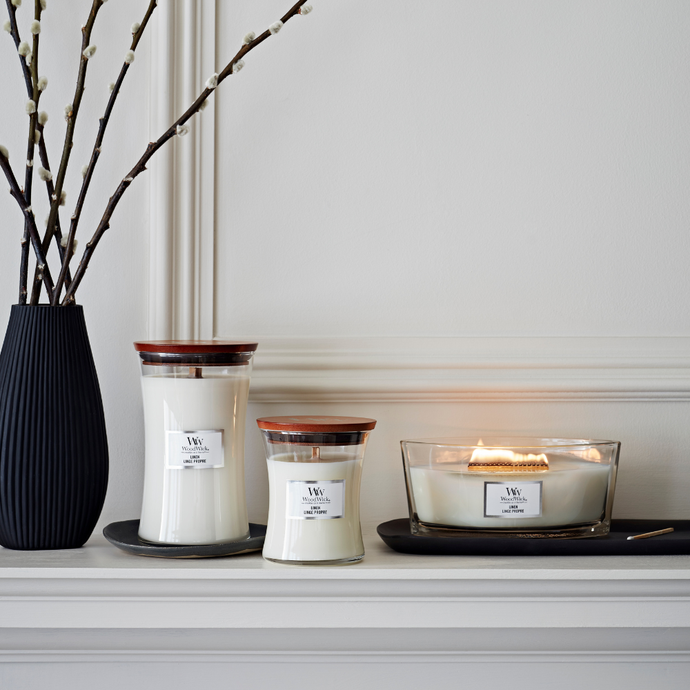 WoodWick Linen Medium Candle - 275gr